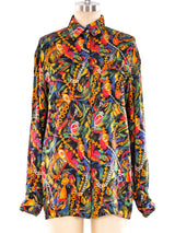 Gucci Chain Printed Silk Blouse Top arcadeshops.com