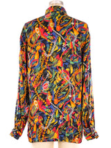 Gucci Chain Printed Silk Blouse Top arcadeshops.com