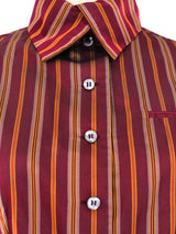 Romeo Gigli Striped Cropped Shirt Top arcadeshops.com