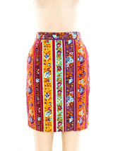 Kenzo Printed Velvet Mini Skirt Bottom arcadeshops.com