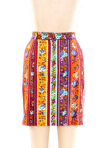 Kenzo Printed Velvet Mini Skirt Bottom arcadeshops.com