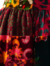 Patchwork Velvet Maxi Skirt Bottom arcadeshops.com