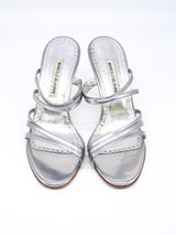 Manolo Blahnik Silver Heeled Sandal Accessory arcadeshops.com