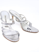 Manolo Blahnik Silver Heeled Sandal Accessory arcadeshops.com