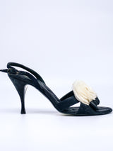 Chanel Camellia Slingback Sandal, 37.5 Accessory arcadeshops.com
