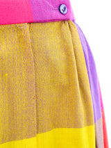 Rainbow Checkered Maxi Skirt Bottom arcadeshops.com