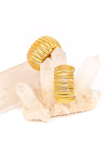 Ribbed Hoop Earrings Accessory arcadeshops.com