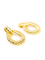 Ribbed Hoop Earrings Accessory arcadeshops.com