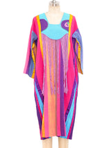 Ribbon Striped Fringed Cotton Dress Dress arcadeshops.com