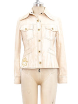 Roncelli Floral Applique Denim Jacket Jacket arcadeshops.com