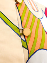 Teal Traina Optical Print Blouse Top arcadeshops.com