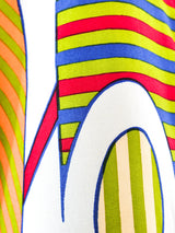 Teal Traina Optical Print Blouse Top arcadeshops.com