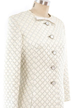 Metallic Silver Brocade Coat Jacket arcadeshops.com