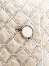 Metallic Silver Brocade Coat Jacket arcadeshops.com