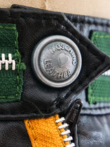 Moschino Zipper Embellished Leather Skirt Bottom arcadeshops.com