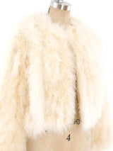 Ivory Marabou Feather Jacket Jacket arcadeshops.com