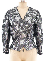Silver Lame Floral Jacket Jacket arcadeshops.com