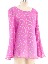 Gianfranco Ferre Pink and Metallic Gold Top Top arcadeshops.com