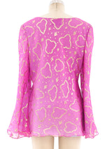 Gianfranco Ferre Pink and Metallic Gold Top Top arcadeshops.com