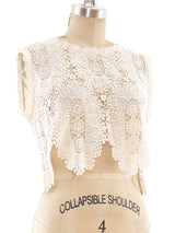 Natural Crochet Cropped Tank Top Top arcadeshops.com