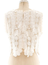 Natural Crochet Cropped Tank Top Top arcadeshops.com