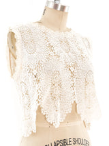 Natural Crochet Cropped Tank Top Top arcadeshops.com