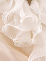 Ivory Taffeta Wrap Top with Ruffle Top arcadeshops.com