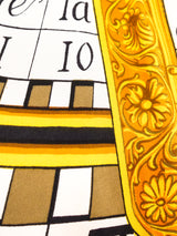 Calendar Print Silk Top with Knit Trim Top arcadeshops.com