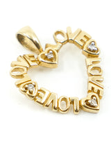 14K Diamond Love Heart Charm Fine Jewelry arcadeshops.com