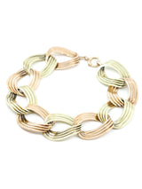 14K Retro Two Tone Link Bracelet Fine Jewelry arcadeshops.com