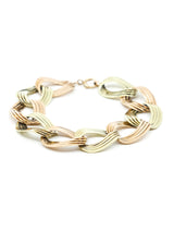 14K Retro Two Tone Link Bracelet Fine Jewelry arcadeshops.com