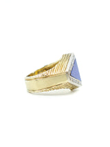 14K Lapis and Diamond Geometric Ring Fine Jewelry arcadeshops.com