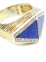 14K Lapis and Diamond Geometric Ring Fine Jewelry arcadeshops.com