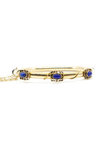 14K Gold and Lapis Etruscan Style Bangle Fine Jewelry arcadeshops.com
