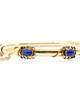 14K Gold and Lapis Etruscan Style Bangle Fine Jewelry arcadeshops.com