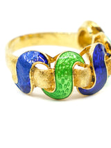 18K Gold and Enamel Wave Band Fine Jewelry arcadeshops.com