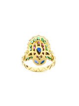 18K Mixed Stone Bohemian Style Ring Fine Jewelry arcadeshops.com