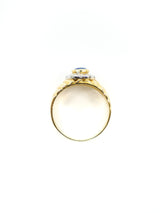 18K Gold Sapphire and Diamond Cluster Band Fine Jewelry arcadeshops.com