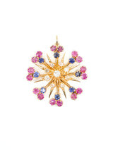 14K Gold Mixed Stone Starburst Pendant Fine Jewelry arcadeshops.com
