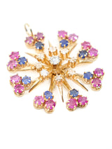 14K Gold Mixed Stone Starburst Pendant Fine Jewelry arcadeshops.com