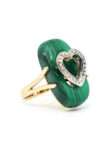 Malachite and 14k Gold Heart Ring Fine Jewelry arcadeshops.com