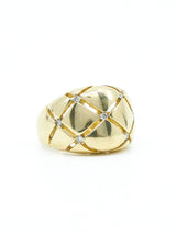 14K Diamond Accented Quilted Dome Ring Fine Jewelry arcadeshops.com