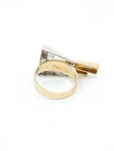 14K Yellow and White Gold Modernist Style Ring Fine Jewelry arcadeshops.com