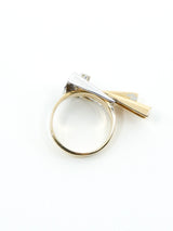 14K Yellow and White Gold Modernist Style Ring Fine Jewelry arcadeshops.com