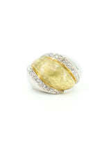 14K Yellow and White Gold Retro Style Dome Ring Fine Jewelry arcadeshops.com
