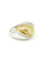 14K Yellow and White Gold Retro Style Dome Ring Fine Jewelry arcadeshops.com