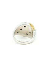 14K Yellow and White Gold Retro Style Dome Ring Fine Jewelry arcadeshops.com