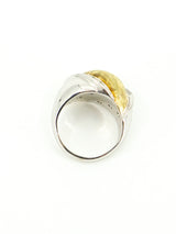 14K Yellow and White Gold Retro Style Dome Ring Fine Jewelry arcadeshops.com