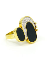 18K Onyx and Diamond Cocktail Ring Fine Jewelry arcadeshops.com