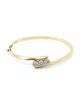 Diamond Flower 14k Gold Bangle Fine Jewelry arcadeshops.com